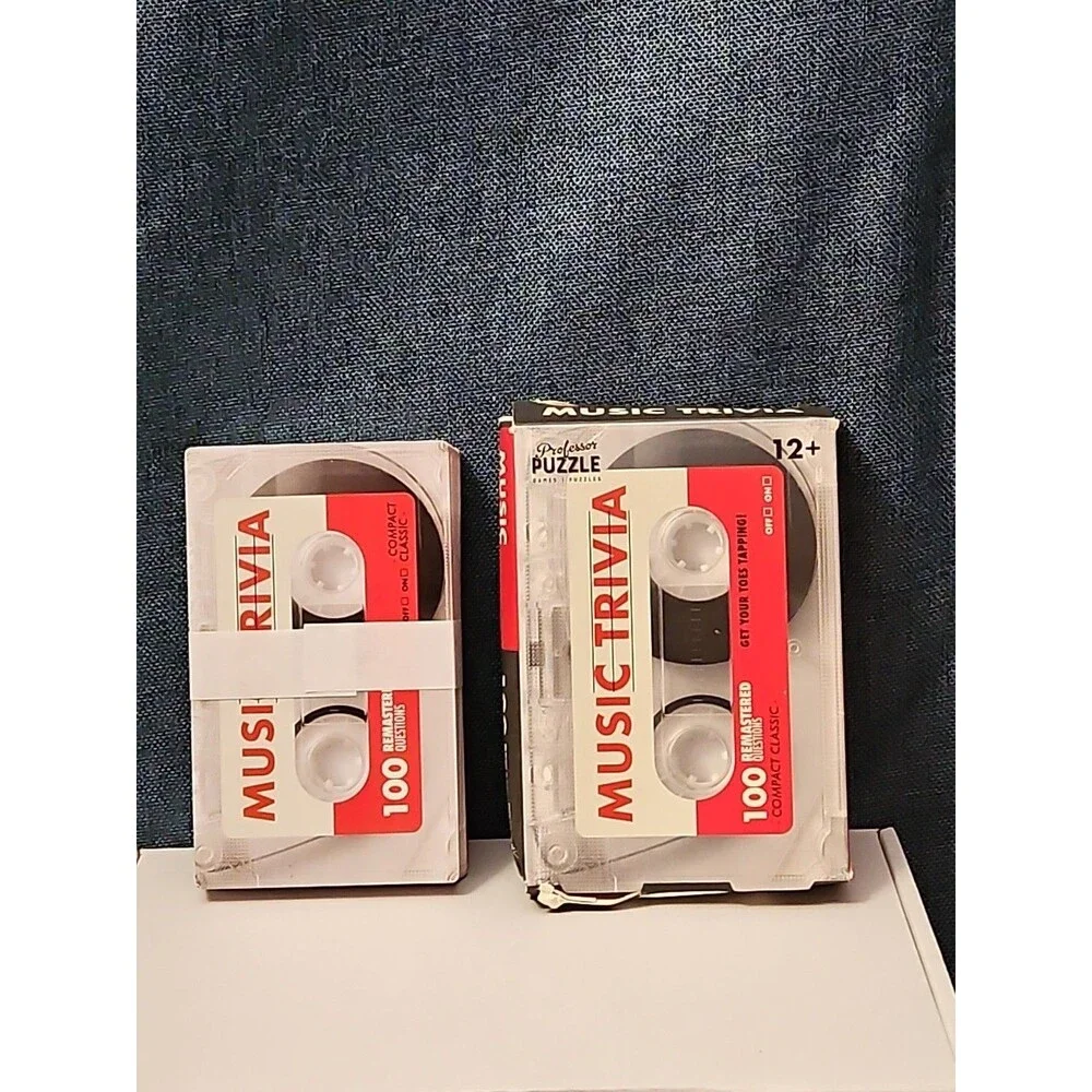 Professor Puzzle Music Trivia Game | Retro Cassette Tape Design | 100 Questions